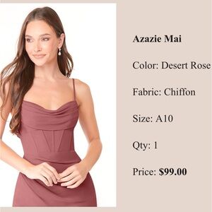 Azazie Mai Desert Rose Chiffon Dress